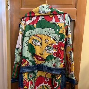 Diesel Multicolor Artistic Printed Trench Coat